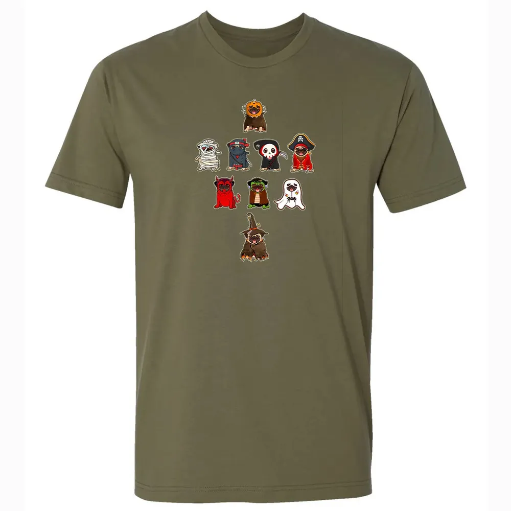 Pug Halloween Costume Ninja Witch Dracula Boo Mummy Pirate Premium Unisex T-shirt - 5
