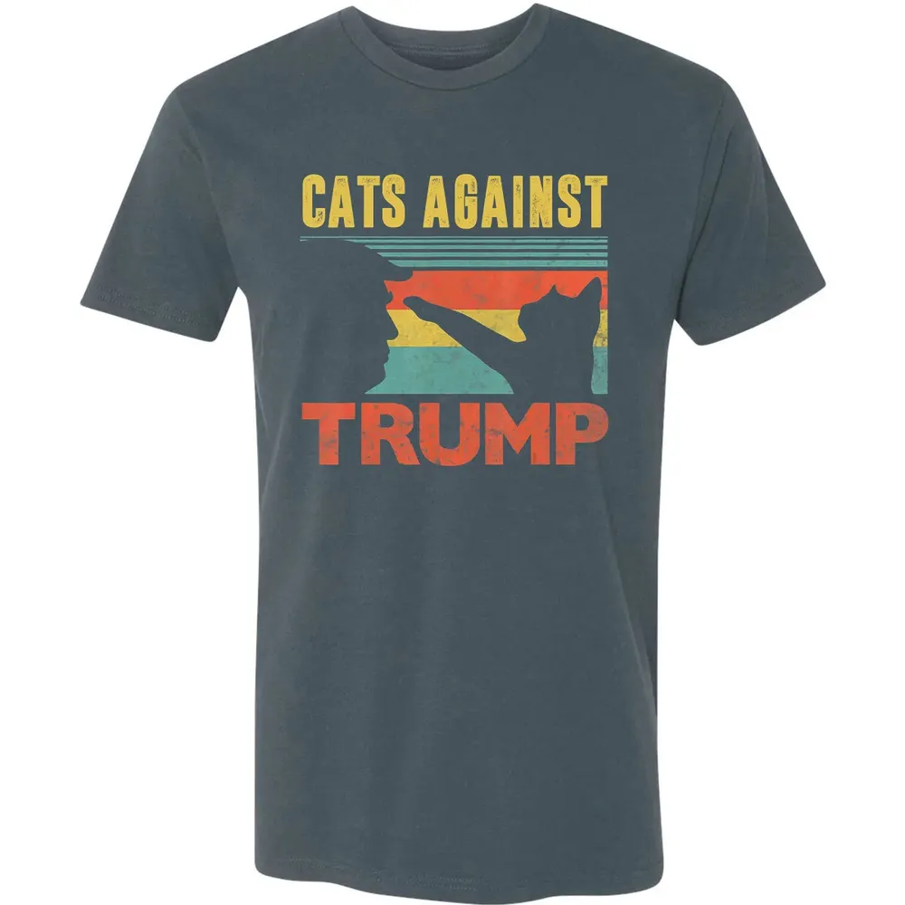 Cats Against Trump Funny Cat Punch Anti Hates Vote Out Premium Unisex T-shirt - 14