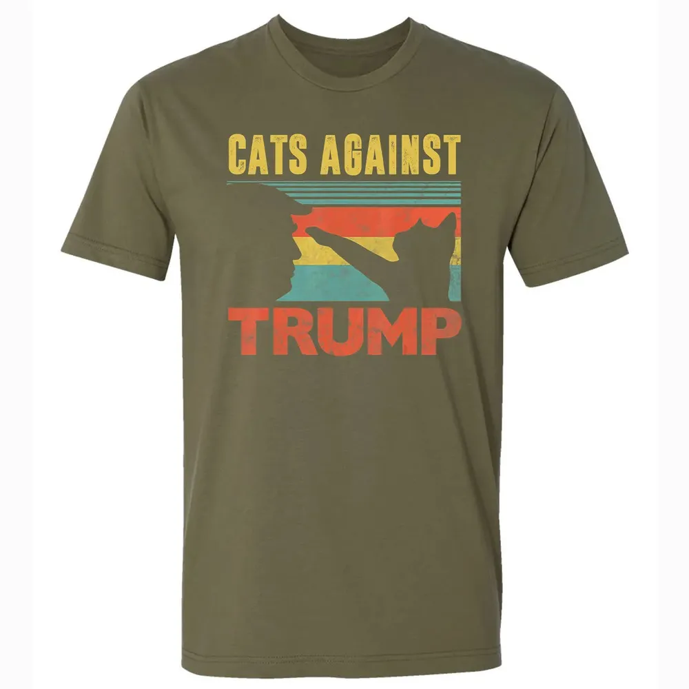 Cats Against Trump Funny Cat Punch Anti Hates Vote Out Premium Unisex T-shirt - 5