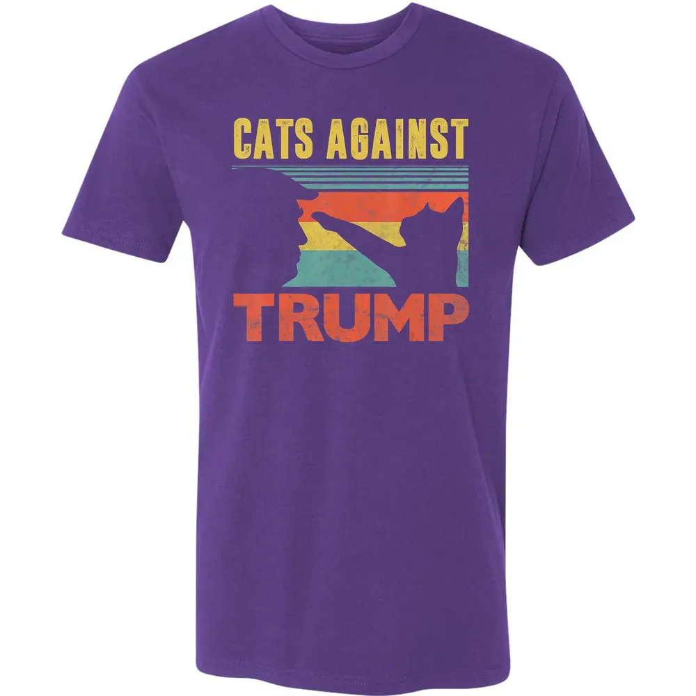 Cats Against Trump Funny Cat Punch Anti Hates Vote Out Premium Unisex T-shirt - 7