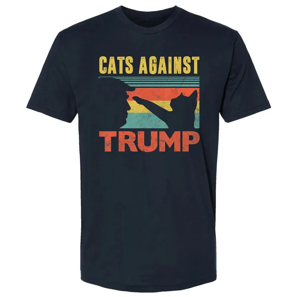 Cats Against Trump Funny Cat Punch Anti Hates Vote Out Premium Unisex T-shirt - 2