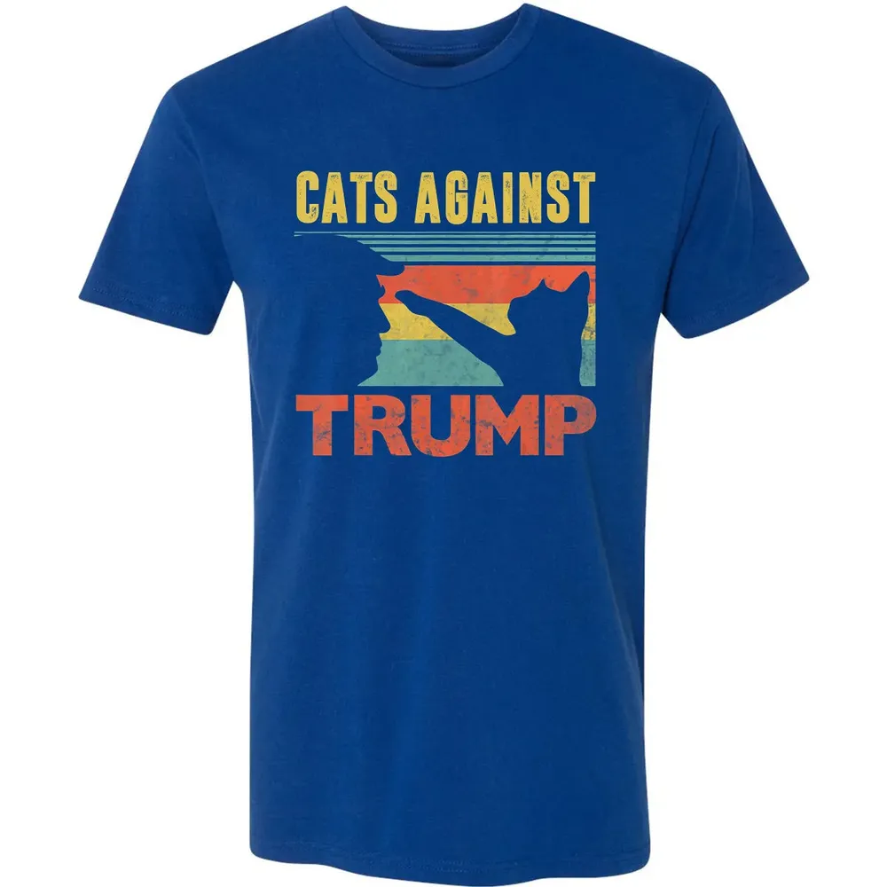 Cats Against Trump Funny Cat Punch Anti Hates Vote Out Premium Unisex T-shirt - 10