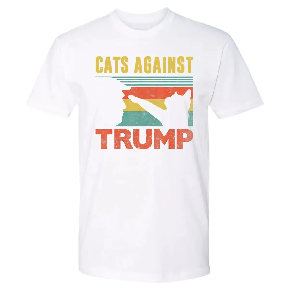 Cats Against Trump Funny Cat Punch Anti Hates Vote Out Premium Unisex T-shirt - 4