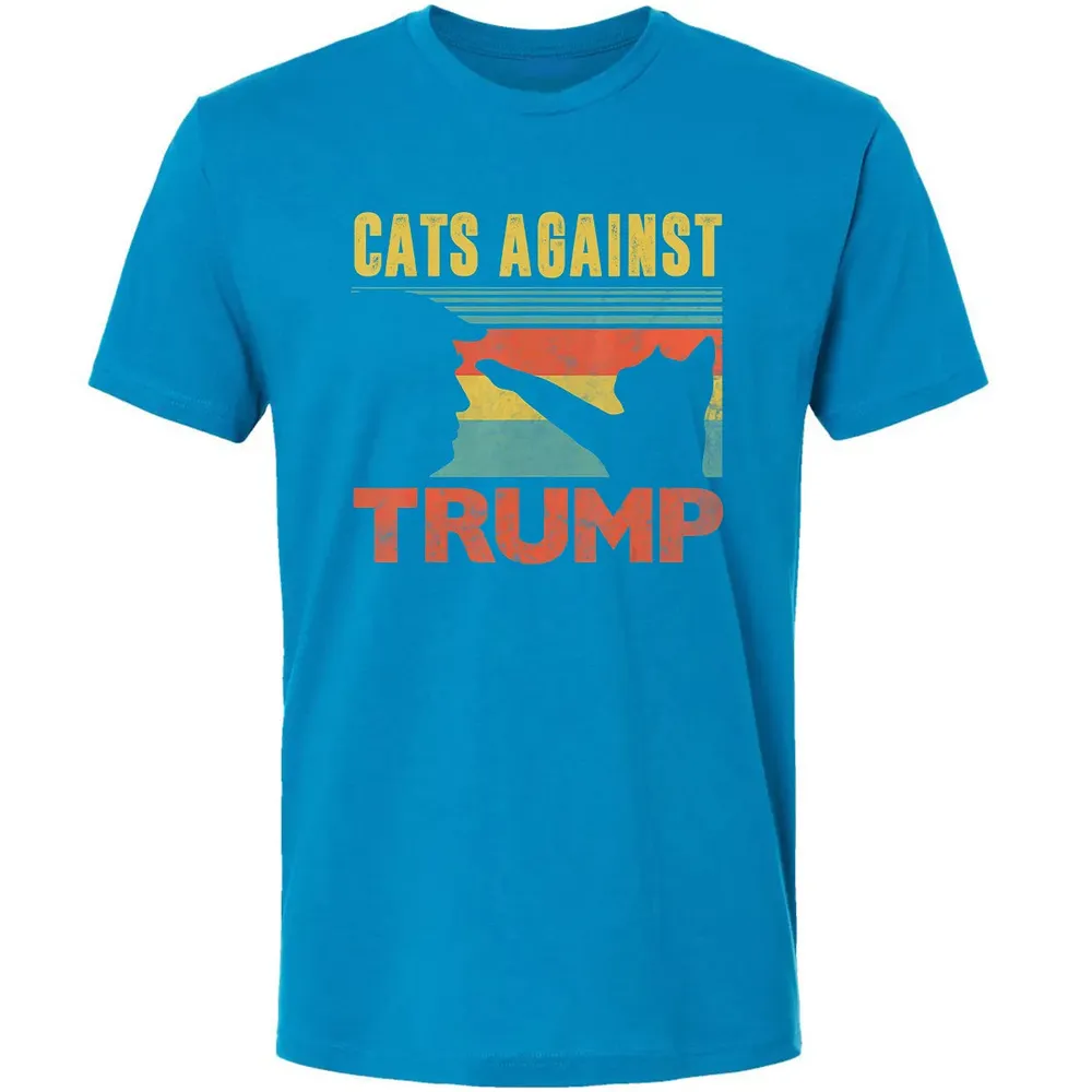 Cats Against Trump Funny Cat Punch Anti Hates Vote Out Premium Unisex T-shirt - 15
