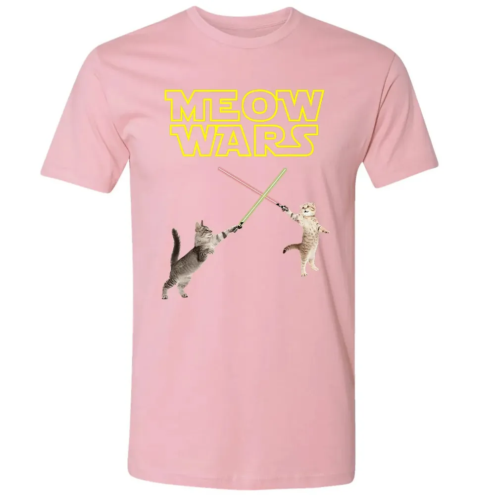 Meow Wars funny Cat lover pop art Premium Unisex T-shirt - 3