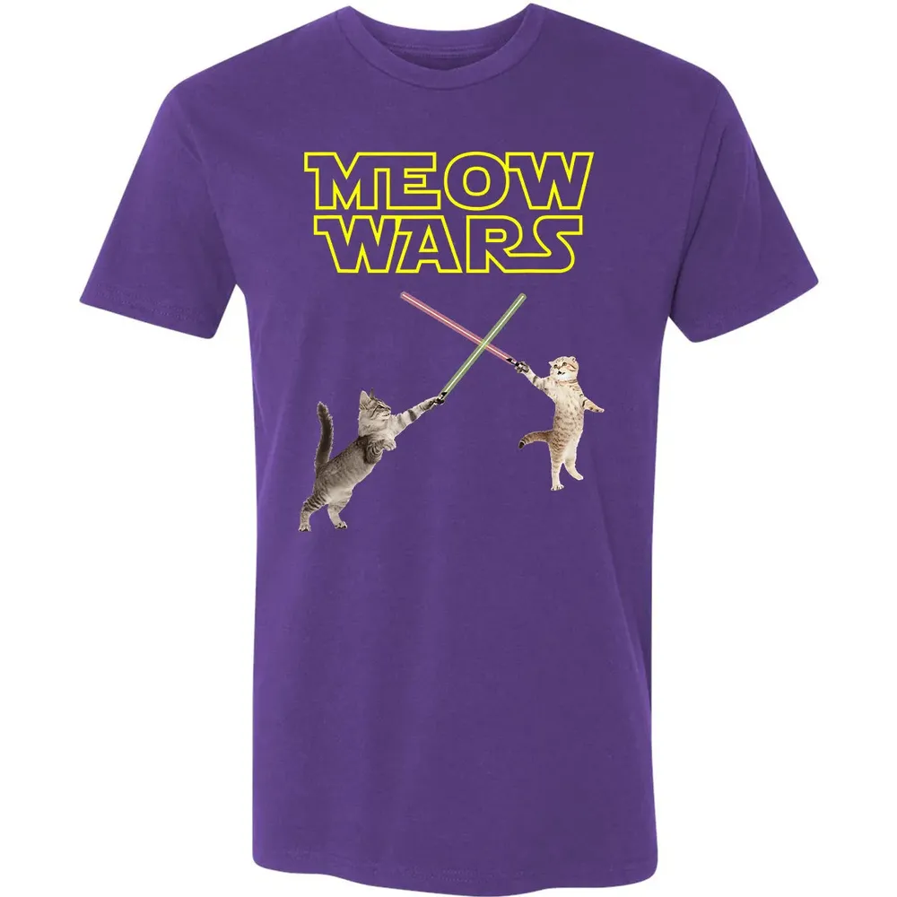 Meow Wars funny Cat lover pop art Premium Unisex T-shirt - 7