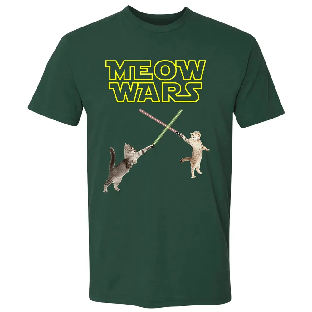 Meow Wars funny Cat lover pop art Premium Unisex T-shirt - 12