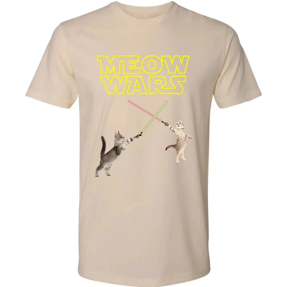 Meow Wars funny Cat lover pop art Premium Unisex T-shirt - 13