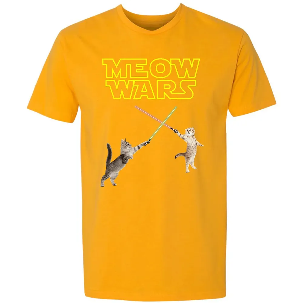 Meow Wars funny Cat lover pop art Premium Unisex T-shirt - 11