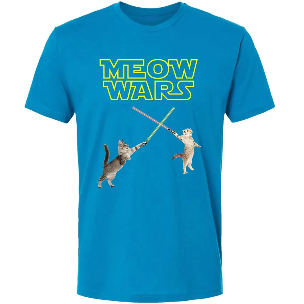 Meow Wars funny Cat lover pop art Premium Unisex T-shirt - 15