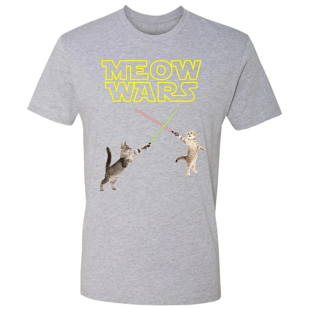 Meow Wars funny Cat lover pop art Premium Unisex T-shirt - 9