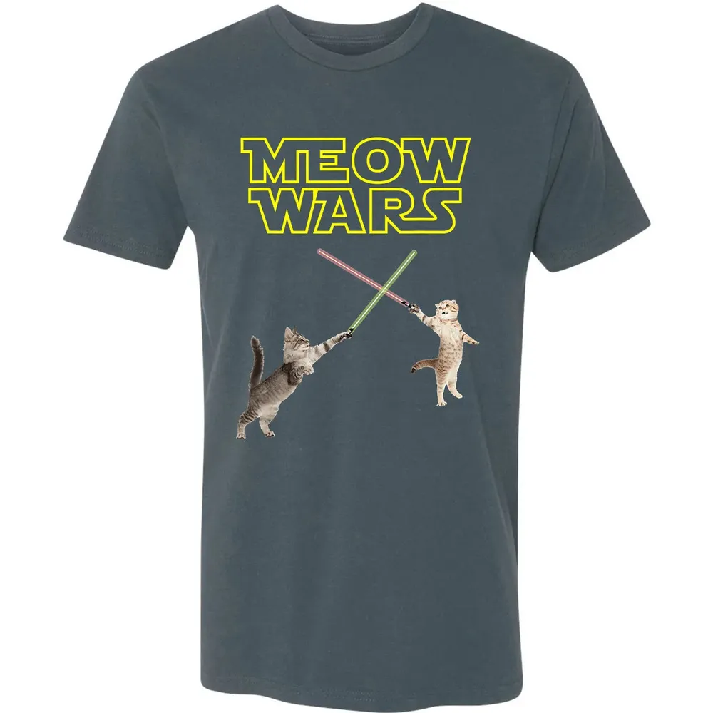 Meow Wars funny Cat lover pop art Premium Unisex T-shirt - 14