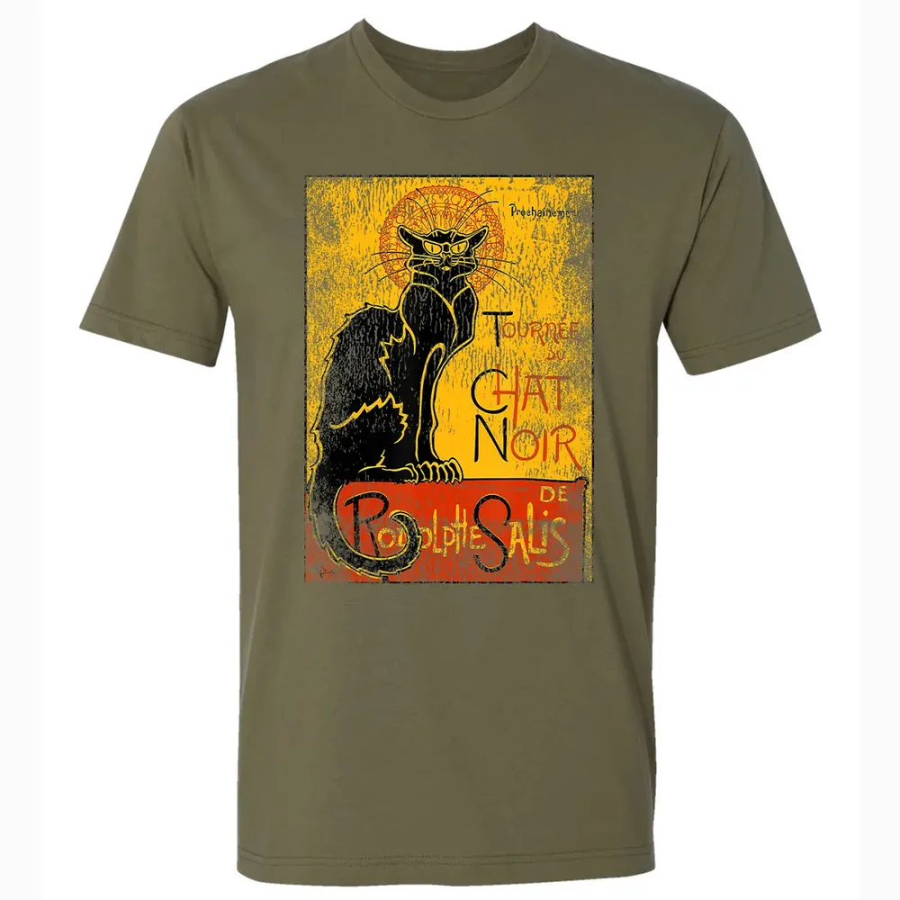 Vintage Tournee du Chat Noir Black Cat Gift For Halloween Premium Unisex T-shirt - 5
