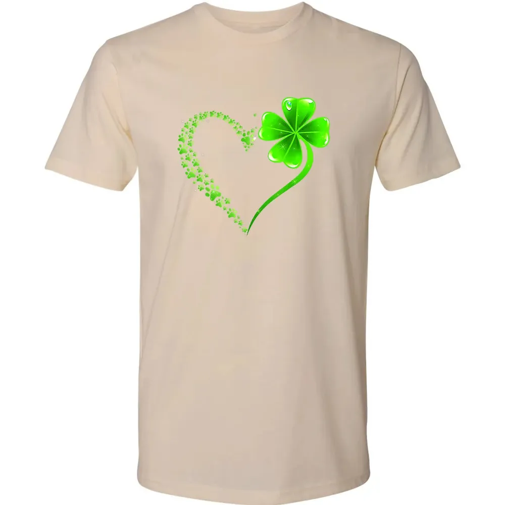 Irish Heart Lucky Shamrock Dog Paws Premium Unisex T-shirt - 13