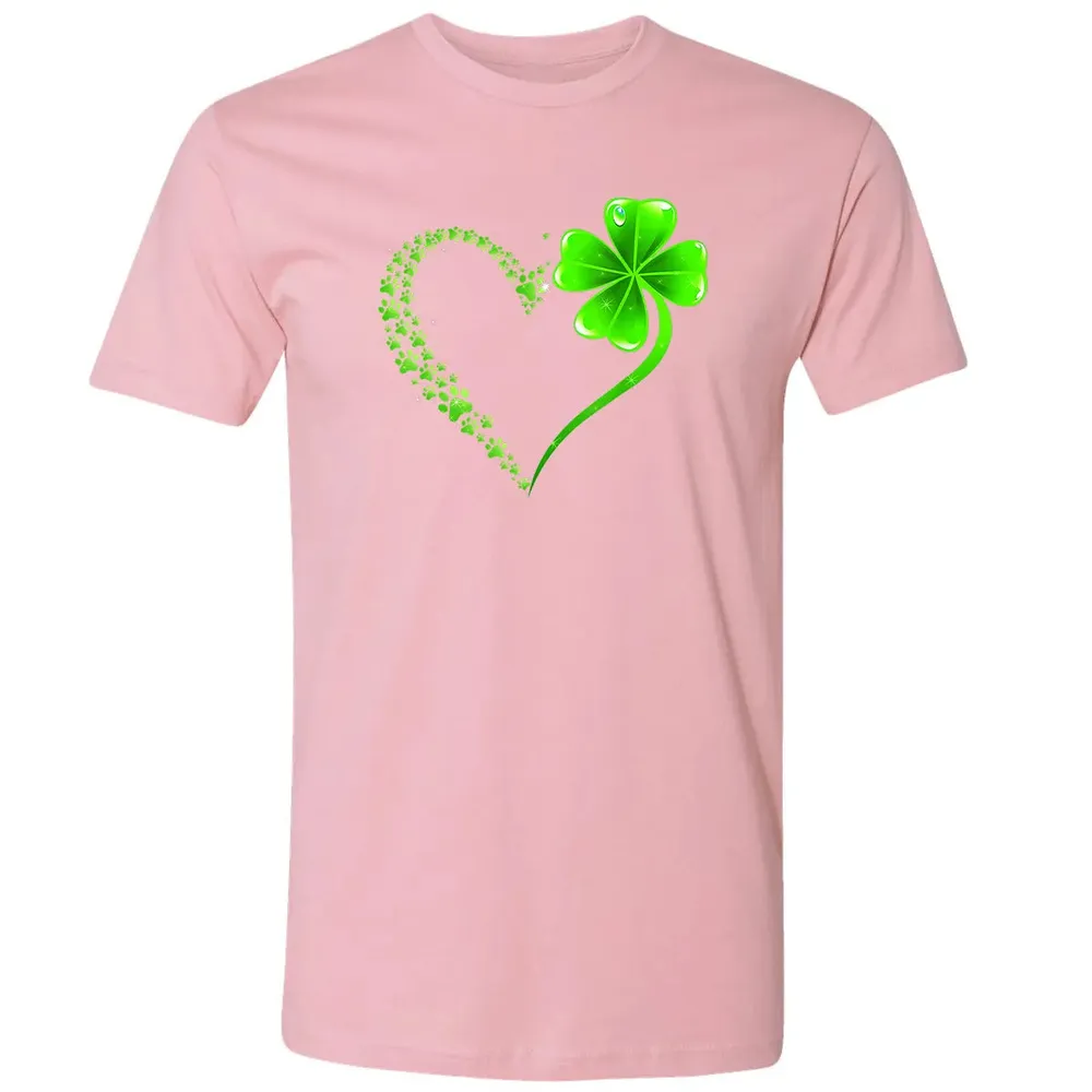 Irish Heart Lucky Shamrock Dog Paws Premium Unisex T-shirt - 3