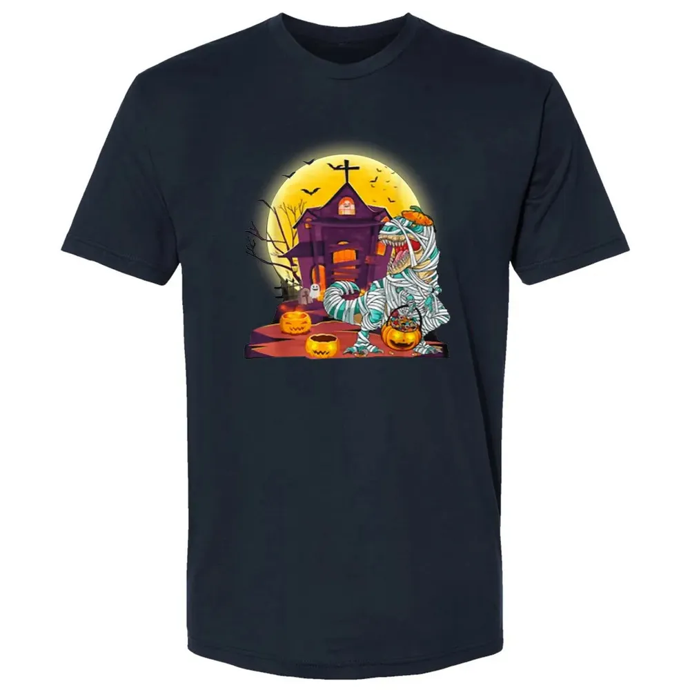 Dinosaur Mummy Halloween Premium Unisex T-shirt - 2
