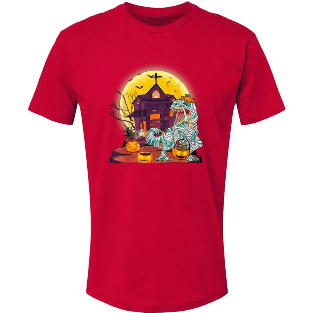 Dinosaur Mummy Halloween Premium Unisex T-shirt - 6