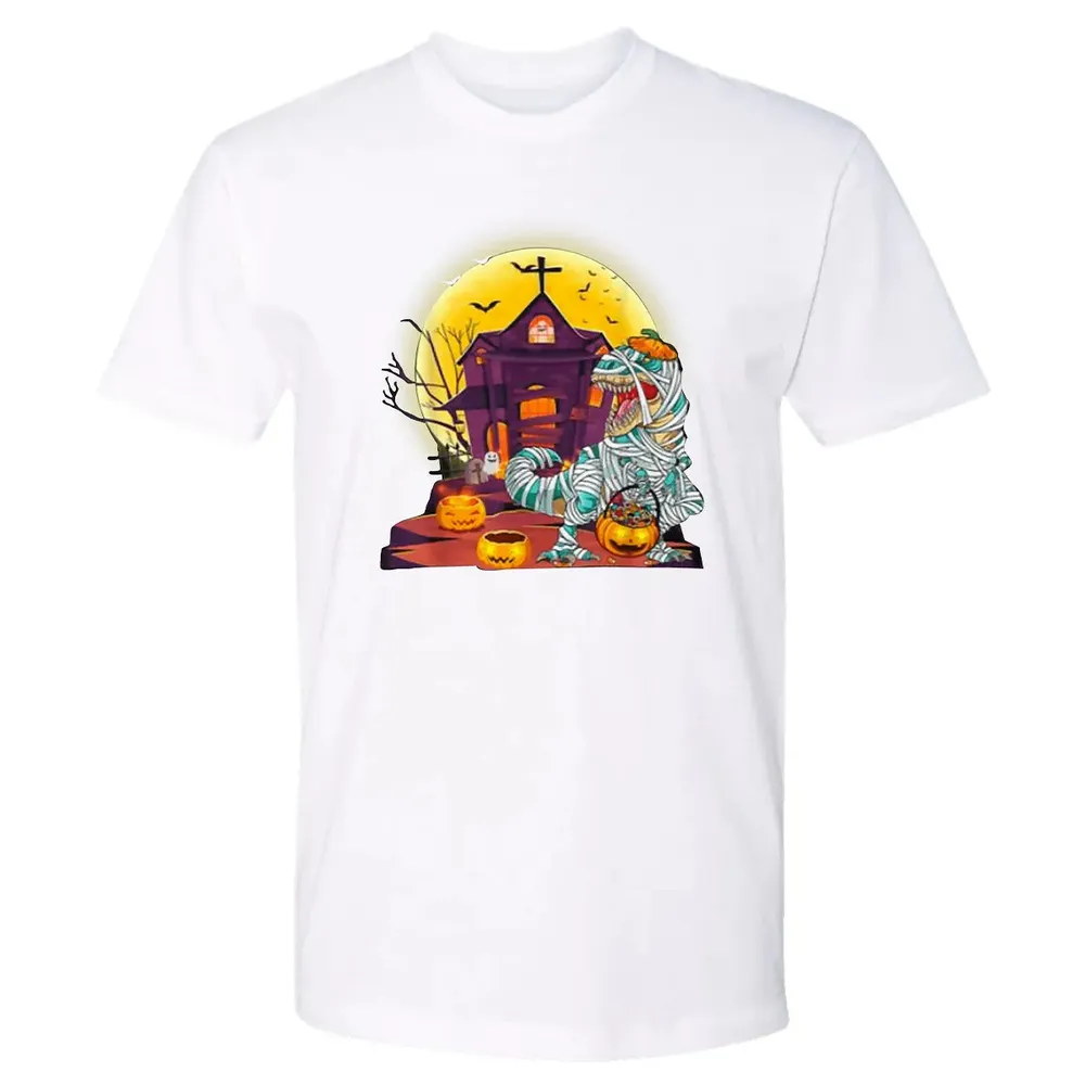 Dinosaur Mummy Halloween Premium Unisex T-shirt - 4