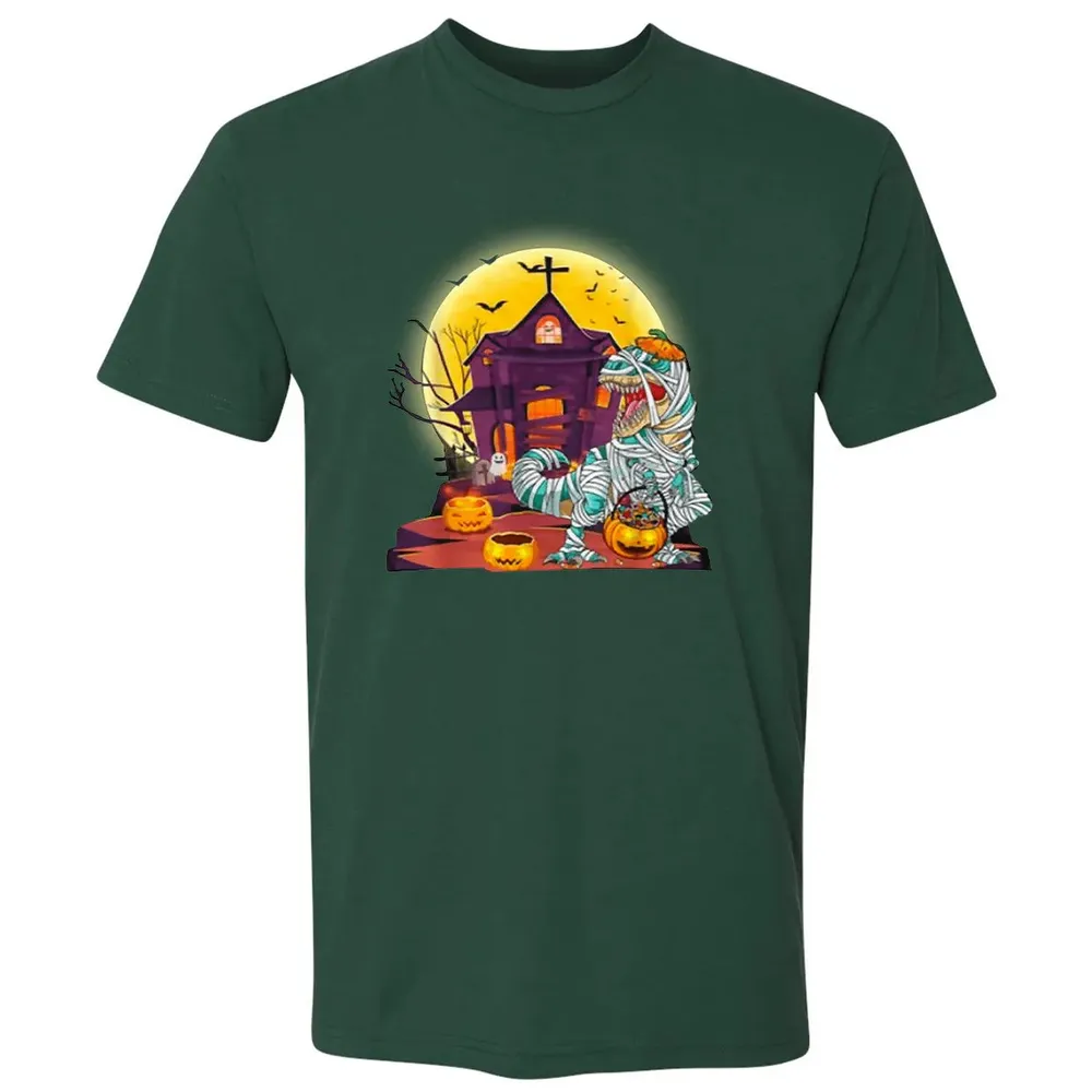 Dinosaur Mummy Halloween Premium Unisex T-shirt - 12