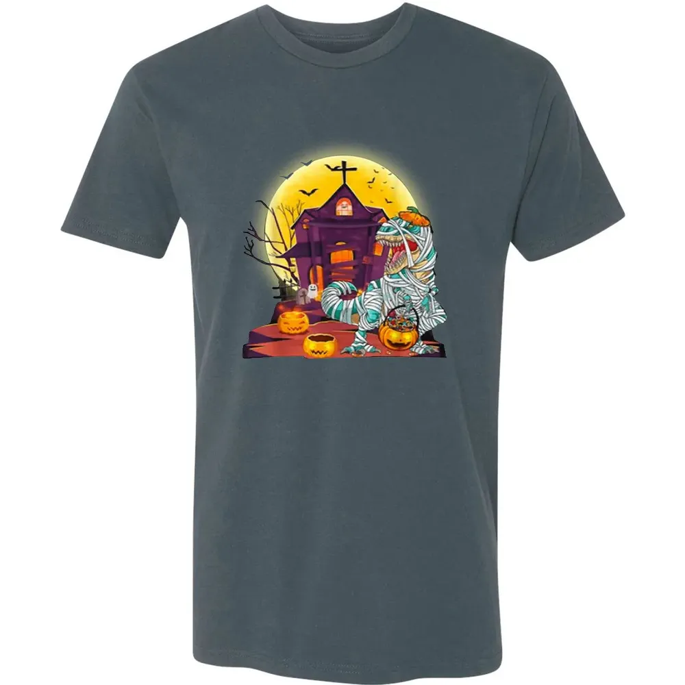 Dinosaur Mummy Halloween Premium Unisex T-shirt - 14
