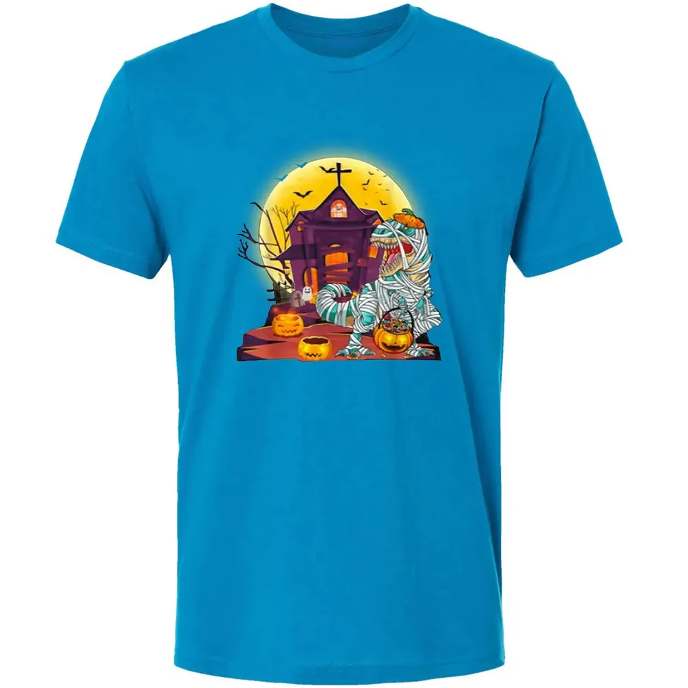Dinosaur Mummy Halloween Premium Unisex T-shirt - 15