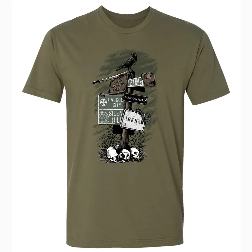 Horror Signpost Premium Unisex T-shirt - 5