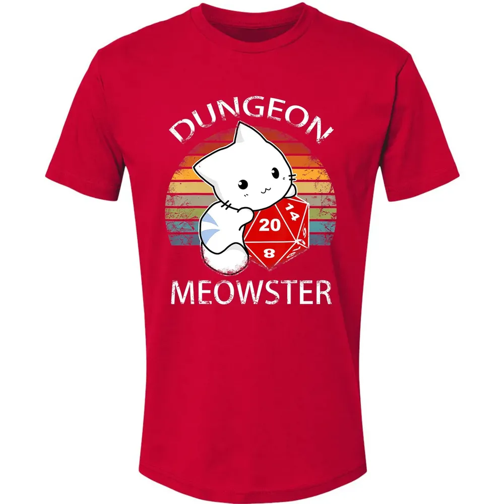 Dungeon Meowster Funny Nerdy Gamer Cat D20 RPG Premium Unisex T-shirt - 6