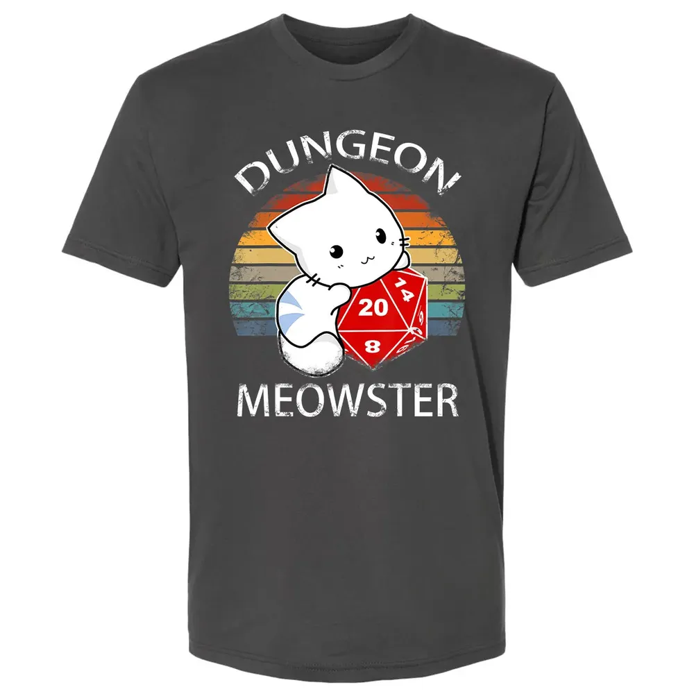 Dungeon Meowster Funny Nerdy Gamer Cat D20 RPG Premium Unisex T-shirt - 8