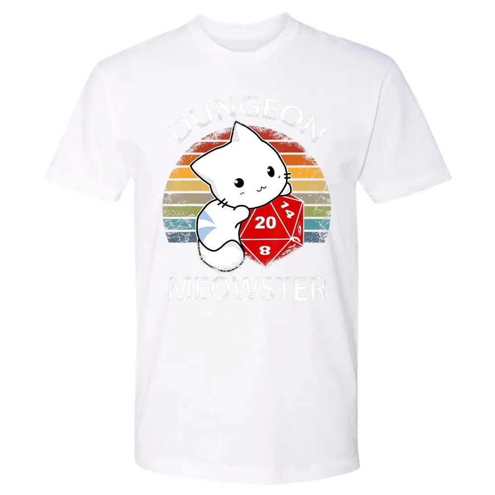 Dungeon Meowster Funny Nerdy Gamer Cat D20 RPG Premium Unisex T-shirt - 4