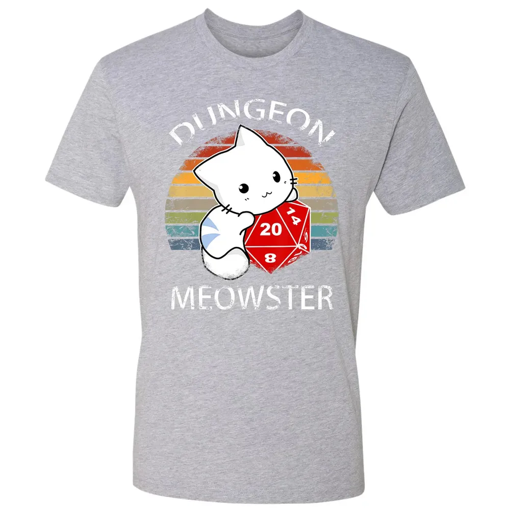 Dungeon Meowster Funny Nerdy Gamer Cat D20 RPG Premium Unisex T-shirt - 9