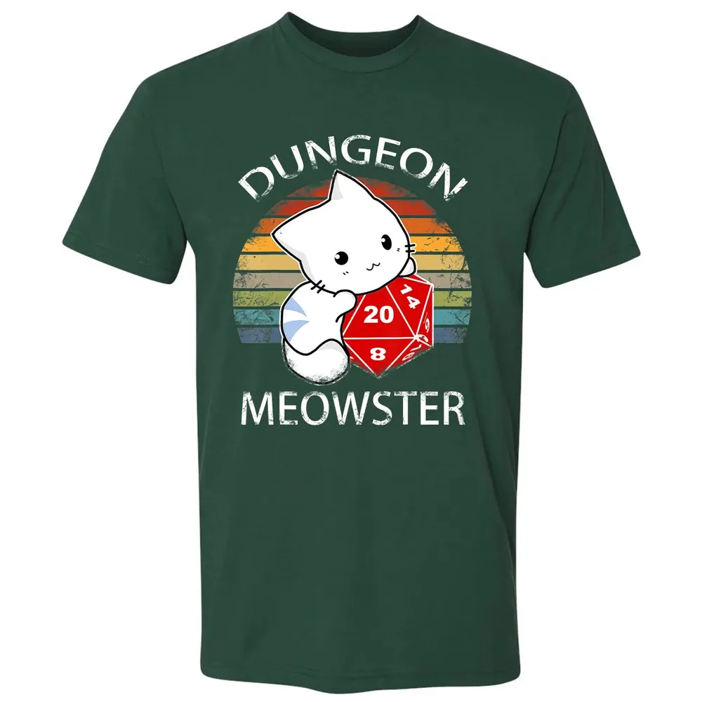 Dungeon Meowster Funny Nerdy Gamer Cat D20 RPG Premium Unisex T-shirt - 12