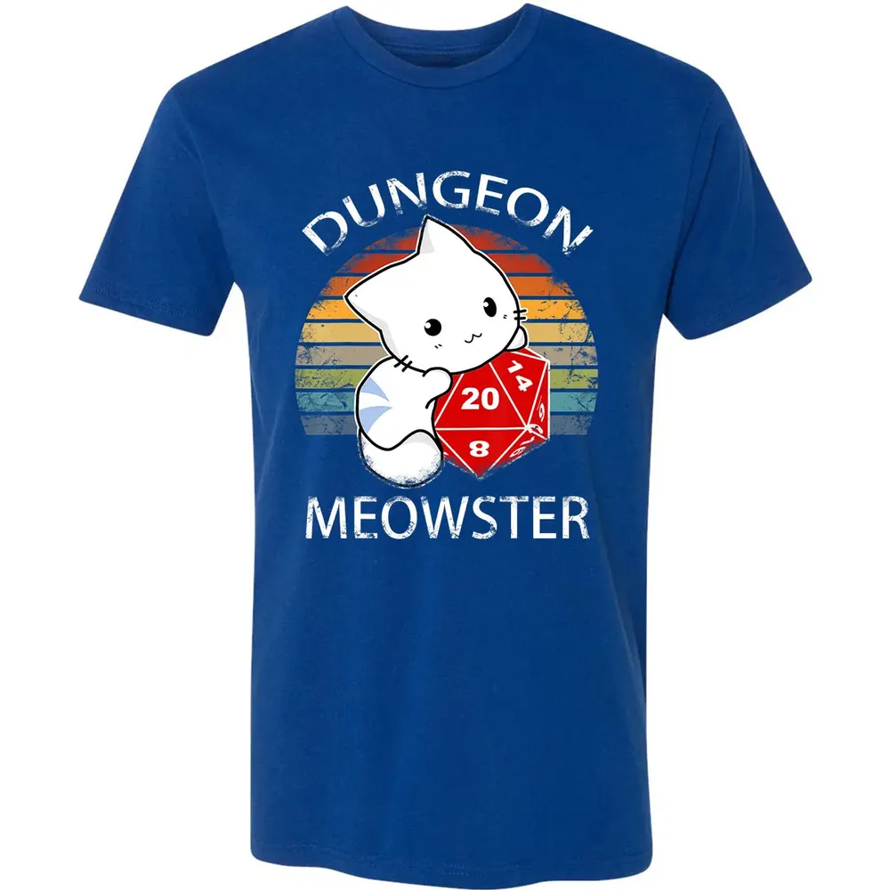Dungeon Meowster Funny Nerdy Gamer Cat D20 RPG Premium Unisex T-shirt - 10