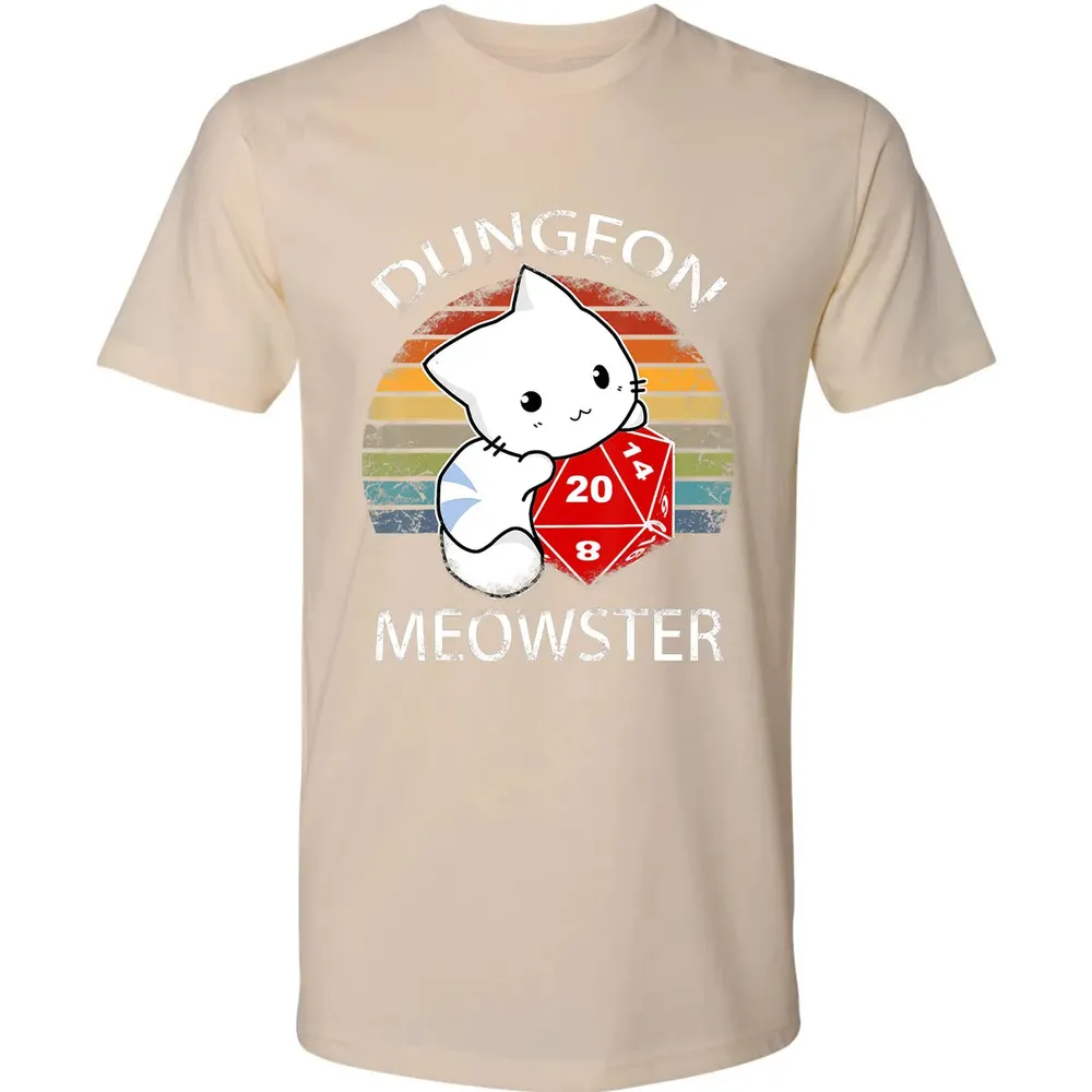 Dungeon Meowster Funny Nerdy Gamer Cat D20 RPG Premium Unisex T-shirt - 13