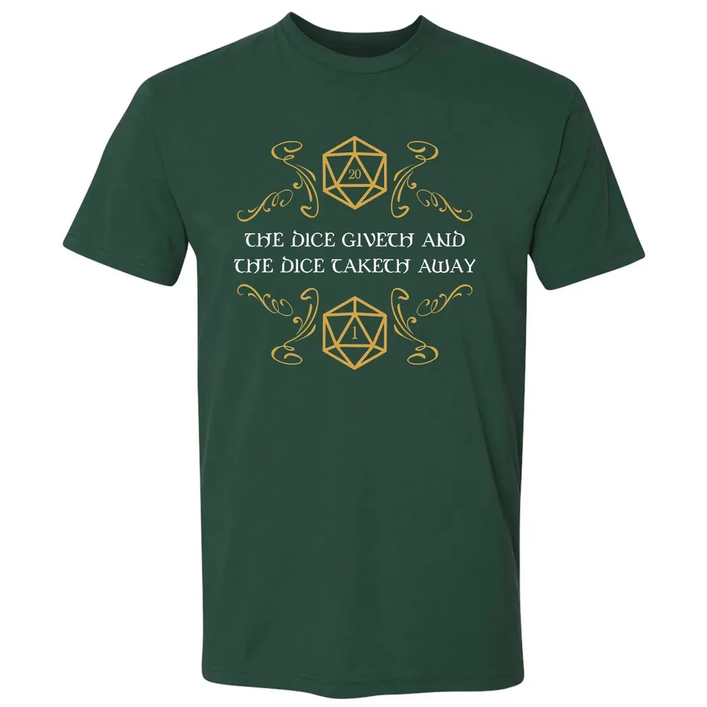 The Dice Giveth and Taketh Away Natural 20 and Critical Fail Premium Unisex T-shirt - 12