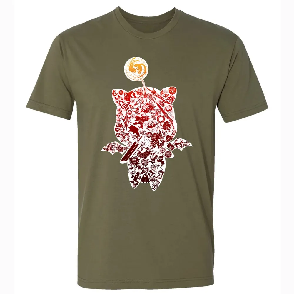Fantasy Moogle verse Red Premium Unisex T-shirt - 5