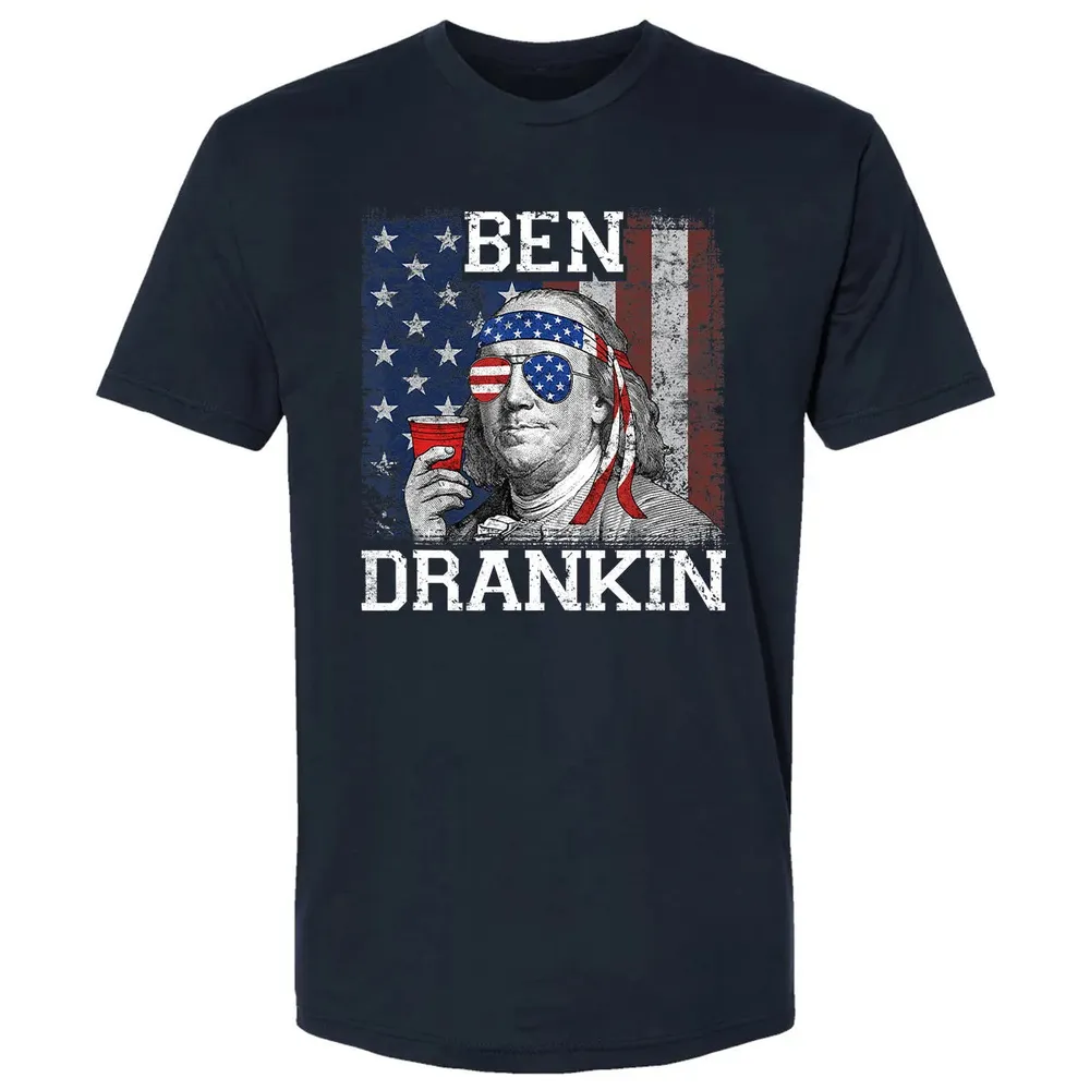 Ben Drankin Beer 4th of July Funny Patriotic USA Premium Unisex T-shirt - 2