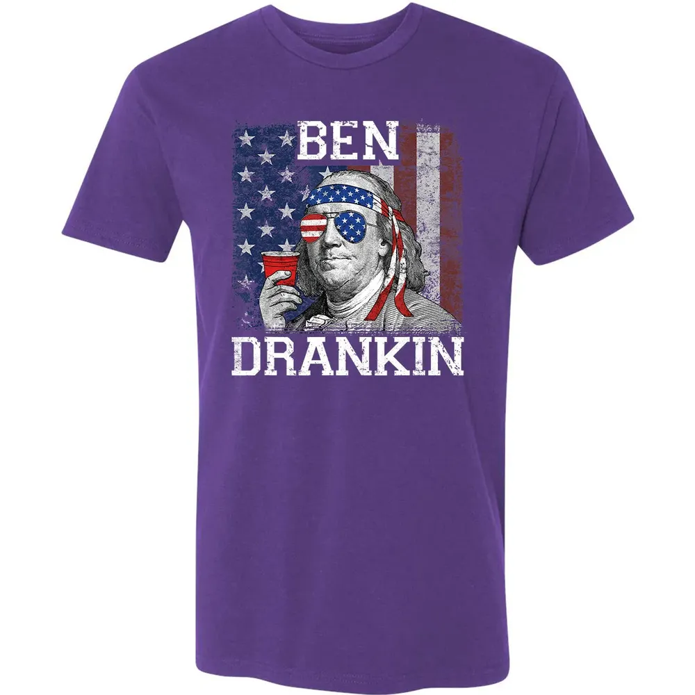 Ben Drankin Beer 4th of July Funny Patriotic USA Premium Unisex T-shirt - 7