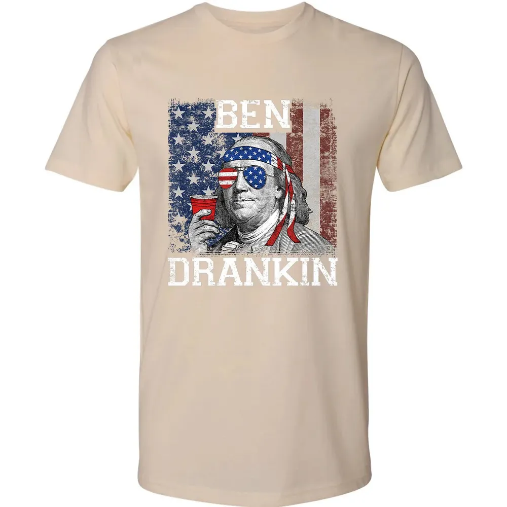 Ben Drankin Beer 4th of July Funny Patriotic USA Premium Unisex T-shirt - 13
