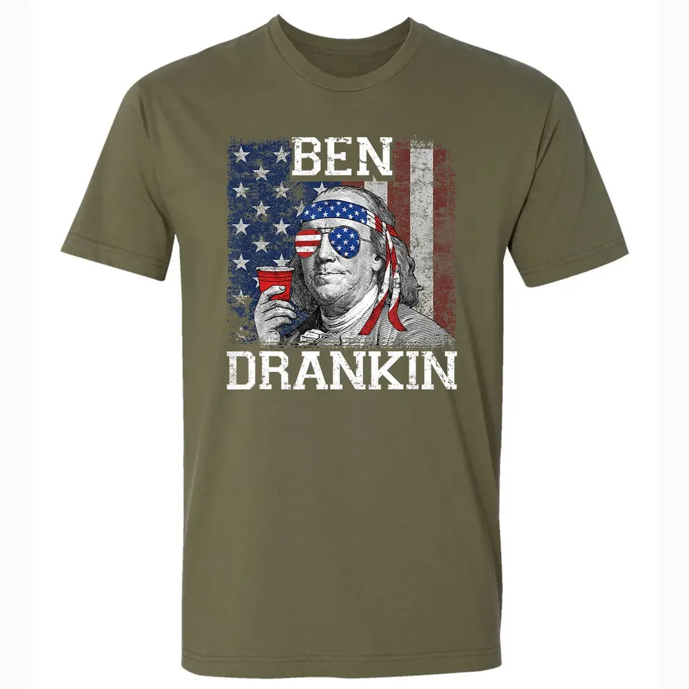 Ben Drankin Beer 4th of July Funny Patriotic USA Premium Unisex T-shirt - 5