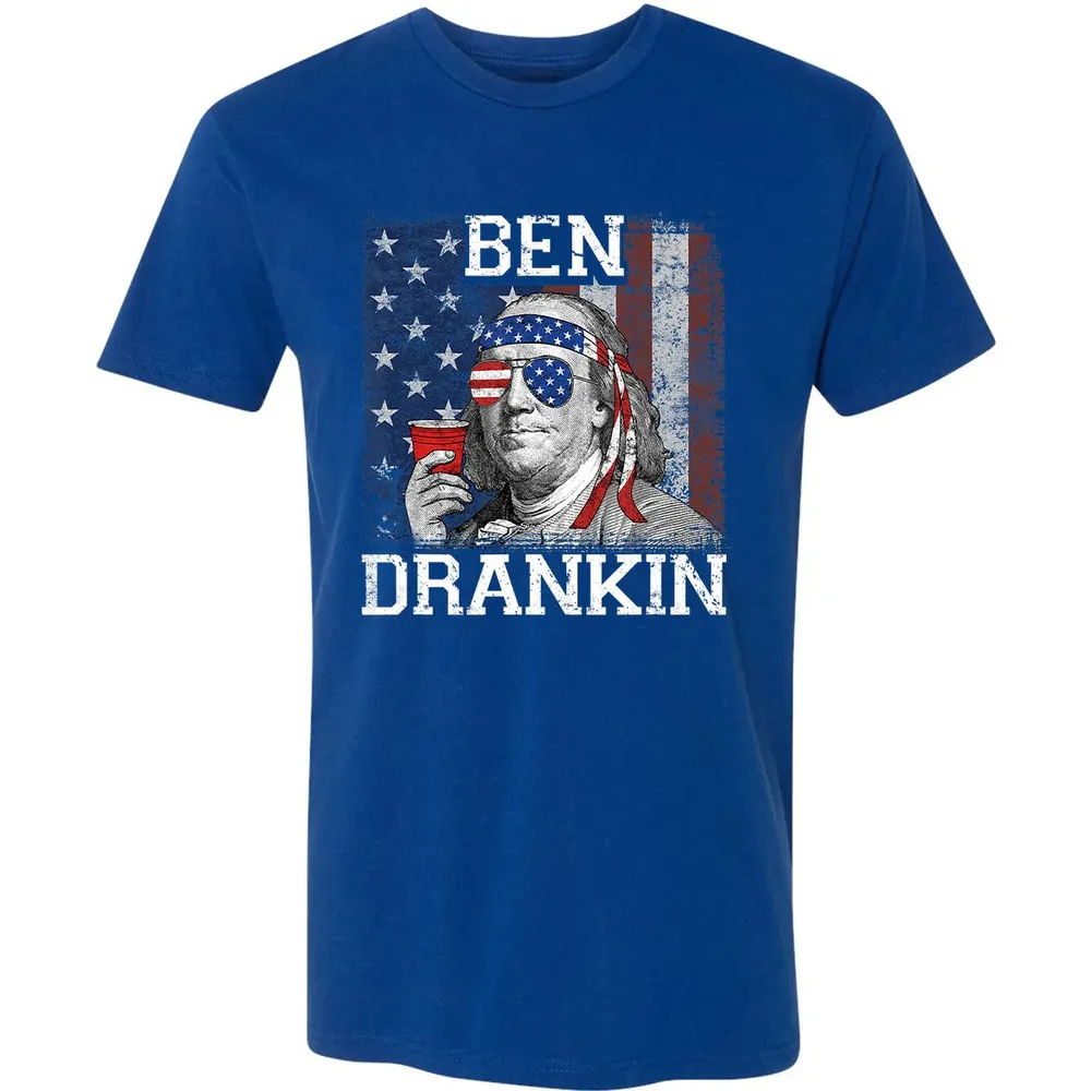 Ben Drankin Beer 4th of July Funny Patriotic USA Premium Unisex T-shirt - 10