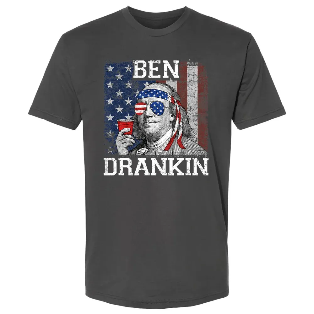 Ben Drankin Beer 4th of July Funny Patriotic USA Premium Unisex T-shirt - 8