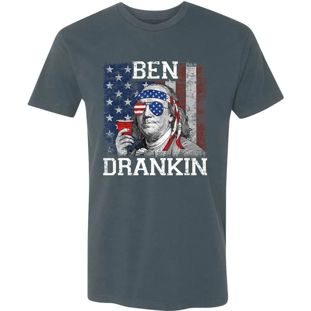 Ben Drankin Beer 4th of July Funny Patriotic USA Premium Unisex T-shirt - 14