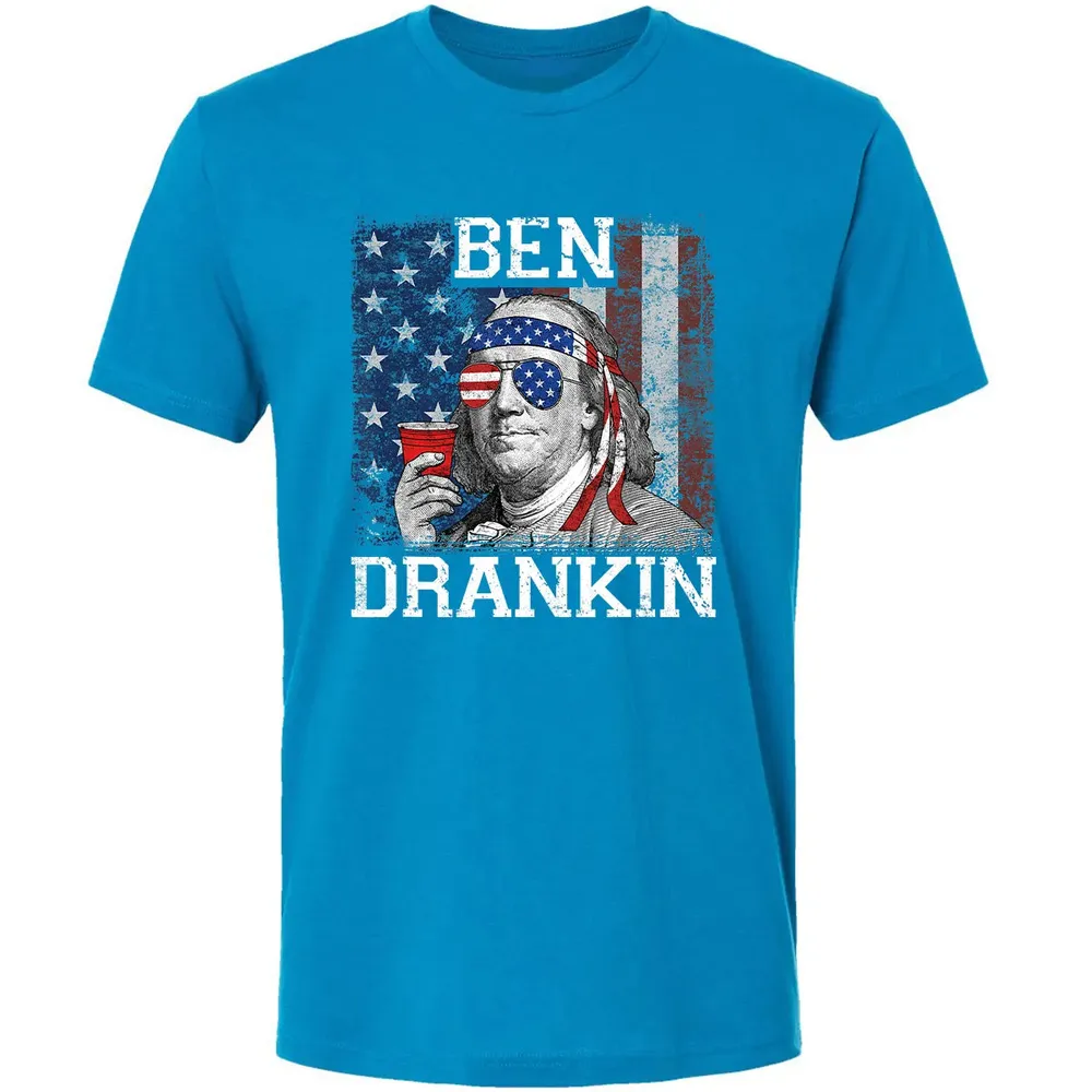 Ben Drankin Beer 4th of July Funny Patriotic USA Premium Unisex T-shirt - 15