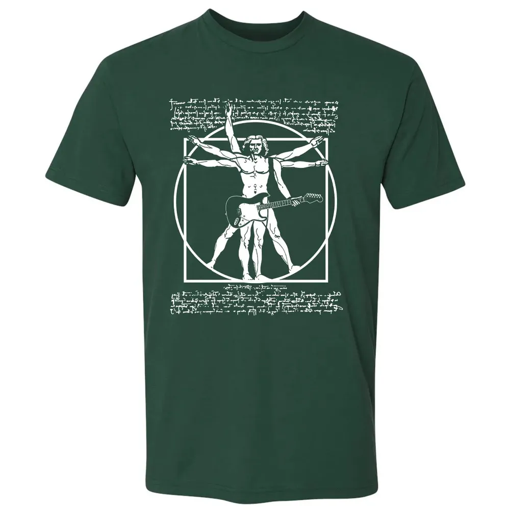 VITRUVIAN MAN PLAYING THE GUITAR Premium Unisex T-shirt - 12