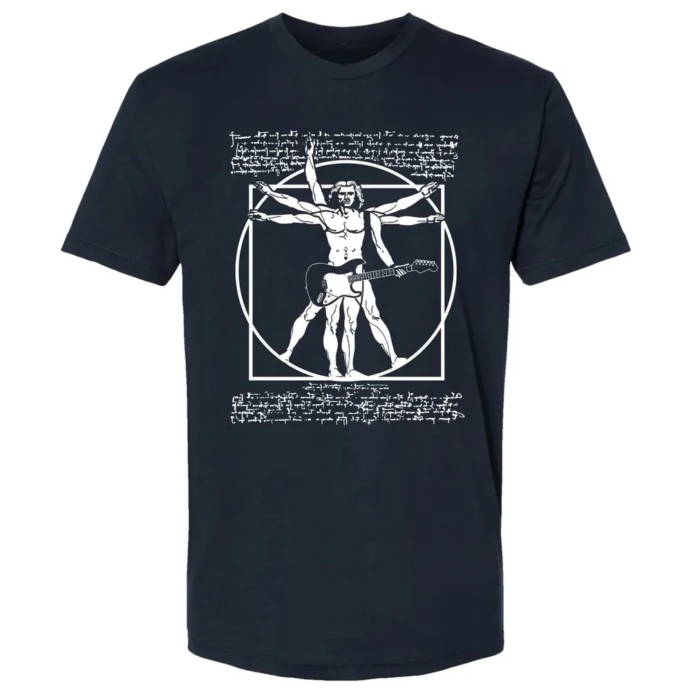 VITRUVIAN MAN PLAYING THE GUITAR Premium Unisex T-shirt - 2