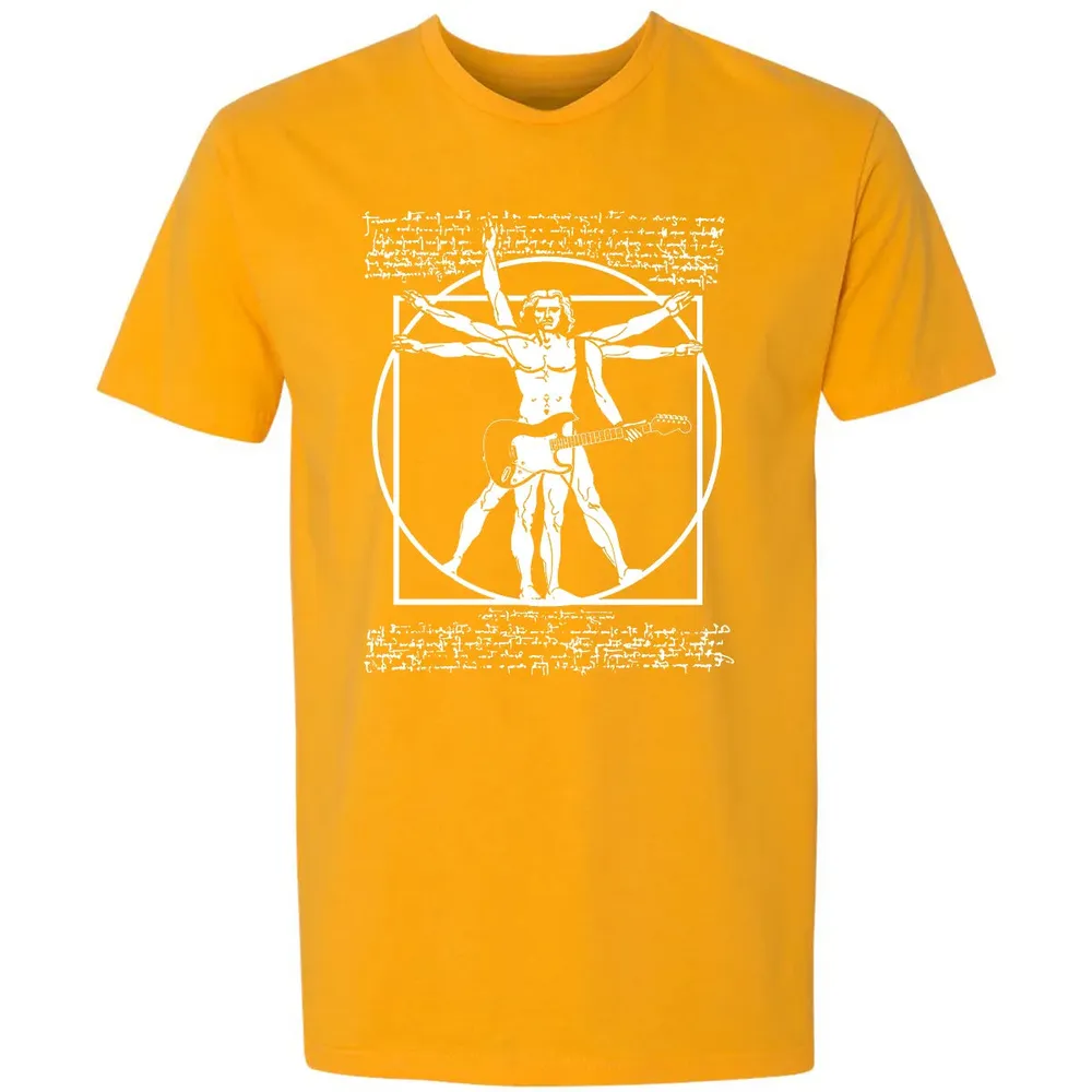 VITRUVIAN MAN PLAYING THE GUITAR Premium Unisex T-shirt - 11