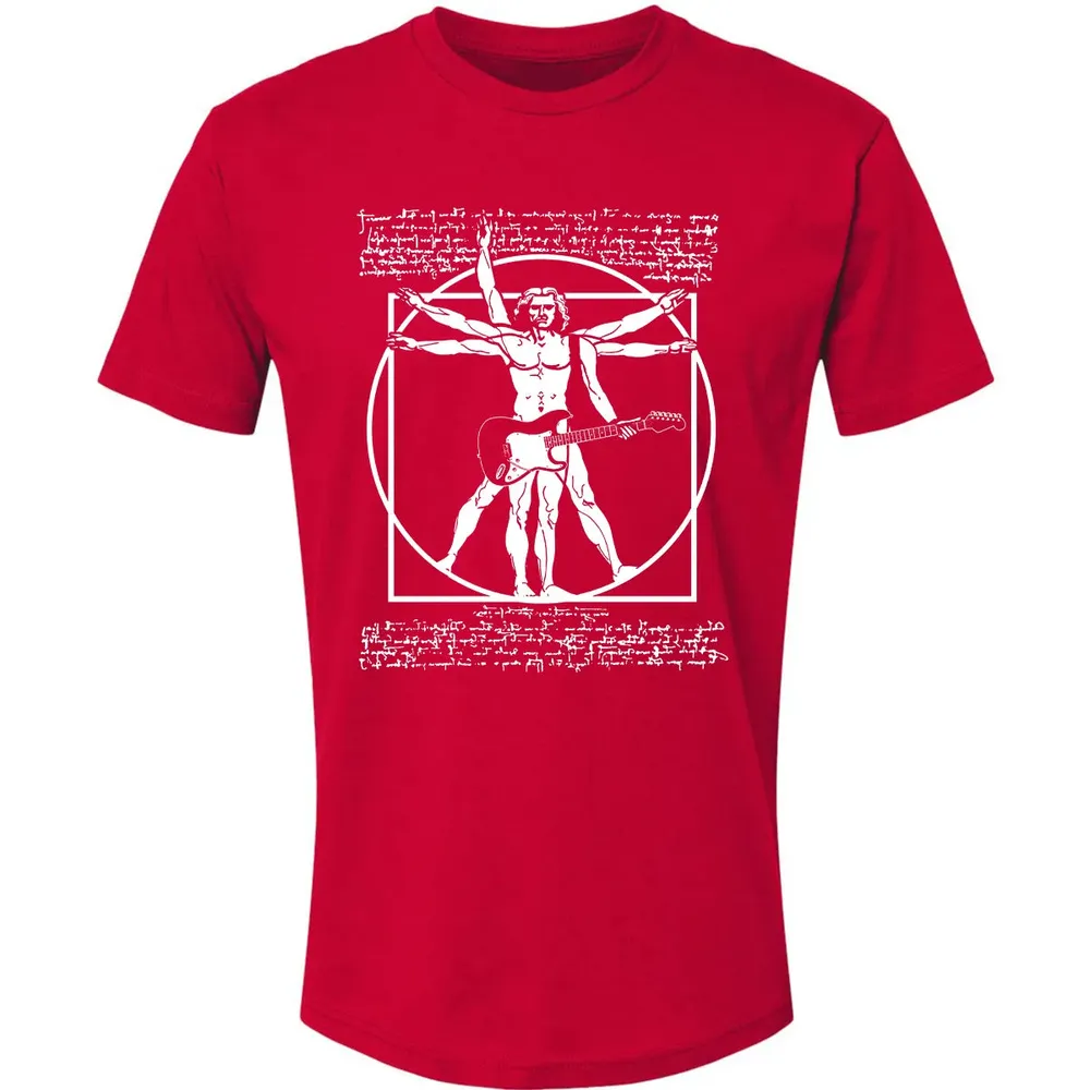 VITRUVIAN MAN PLAYING THE GUITAR Premium Unisex T-shirt - 6
