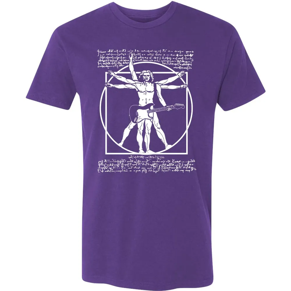 VITRUVIAN MAN PLAYING THE GUITAR Premium Unisex T-shirt - 7