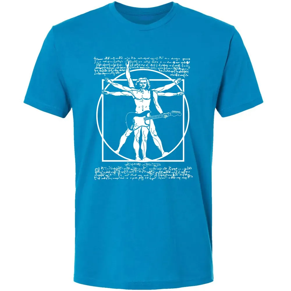 VITRUVIAN MAN PLAYING THE GUITAR Premium Unisex T-shirt - 15