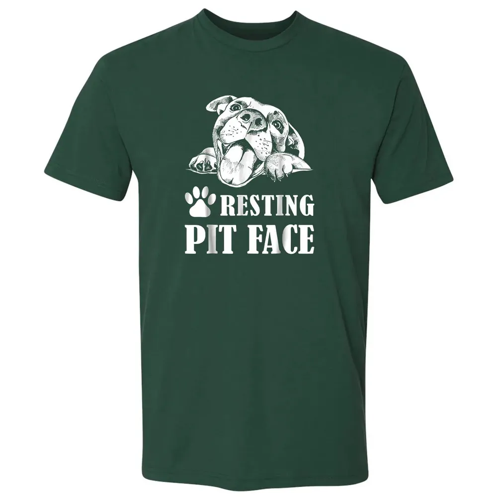 Funny Dog Pitbull Resting Pit Face Premium Unisex T-shirt - 12